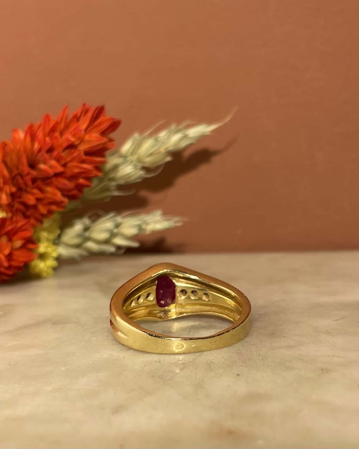 Bague Jonc Rubis Diamants &quot;Saïna&quot; - Elliade Paris