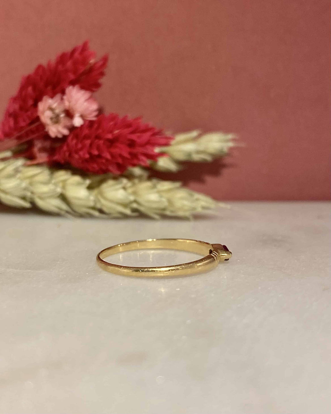 Bague Vintage Jonc Rubis &quot;Sheryll&quot;