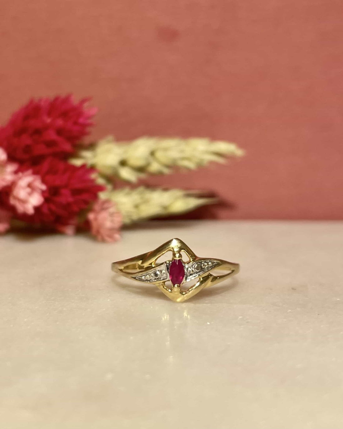 Bague Jonc Rubis &quot;Loeza&quot; - Elliade Paris