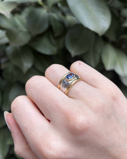 Bague Jonc Saphir 0.90 carat &amp; Diamants &quot;Romy&quot; - Elliade Paris