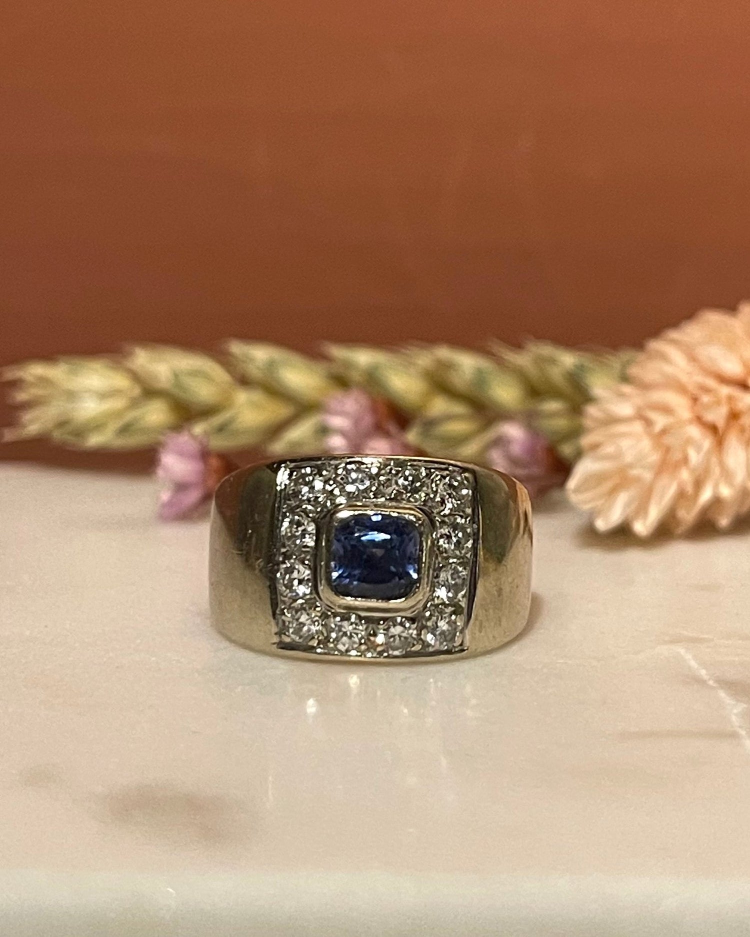 Bague Jonc Saphir 1 Carat et Diamants &quot;Rym&quot; - Elliade Paris