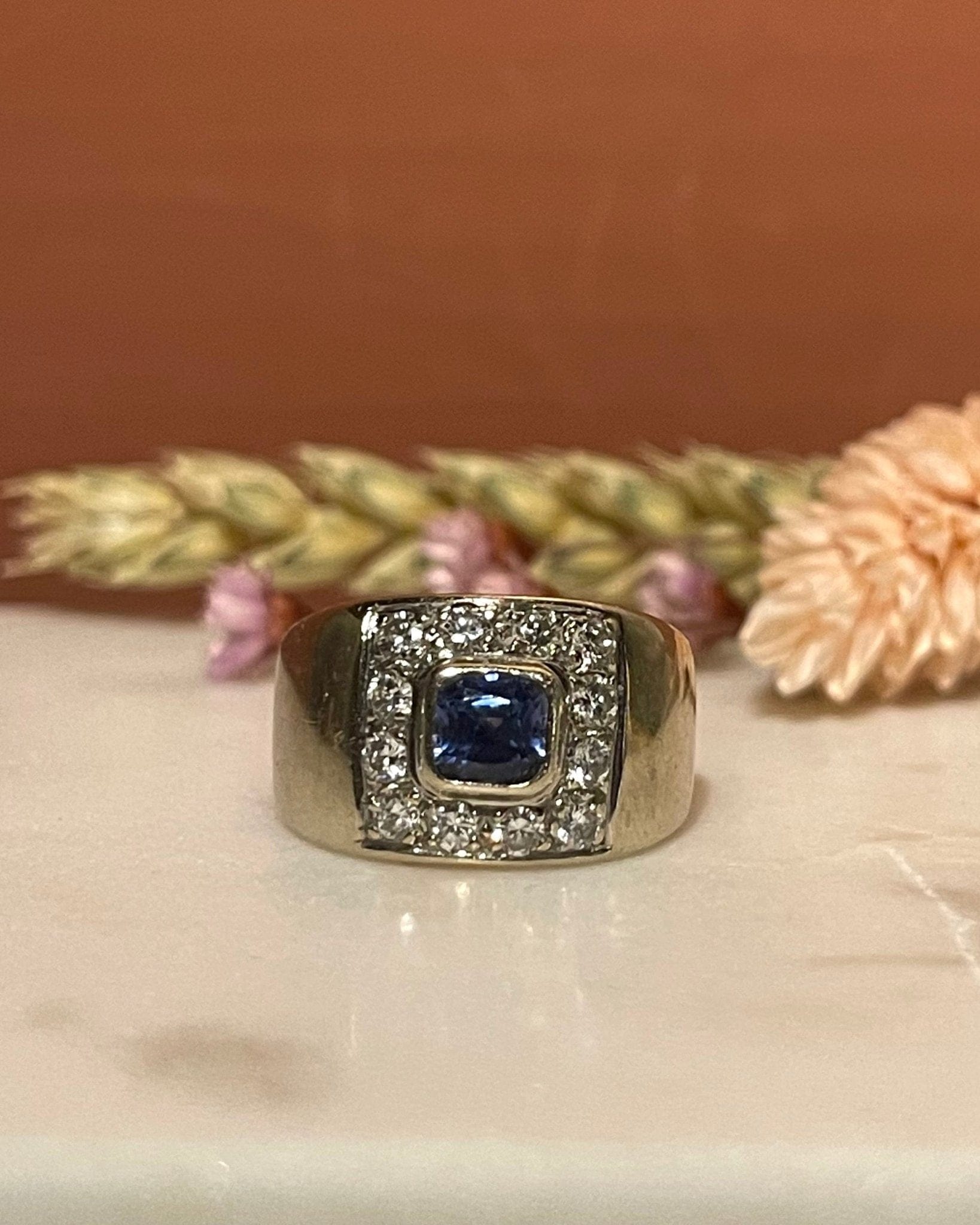 Bague Jonc Saphir 1 Carat et Diamants "Rym" - Elliade Paris