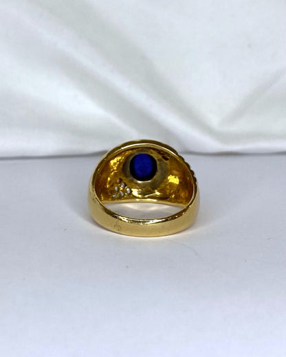 Bague Jonc Saphir 1.70 carat &amp; douze Diamants &quot;Mina&quot; - Elliade Paris