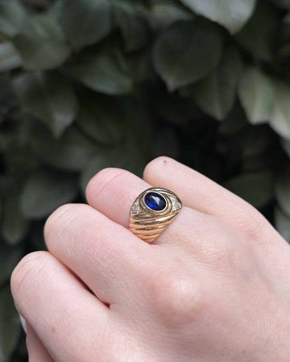 Bague Jonc Saphir 1.70 carat &amp; douze Diamants &quot;Mina&quot; - Elliade Paris
