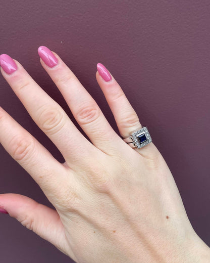 Bague Jonc Saphir et Diamants &quot;Orlina&quot;