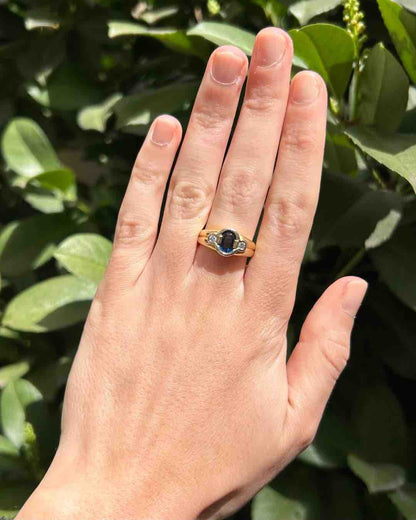 Bague Jonc Saphir &amp; Diamants &quot;Lorena&quot; - Elliade Paris