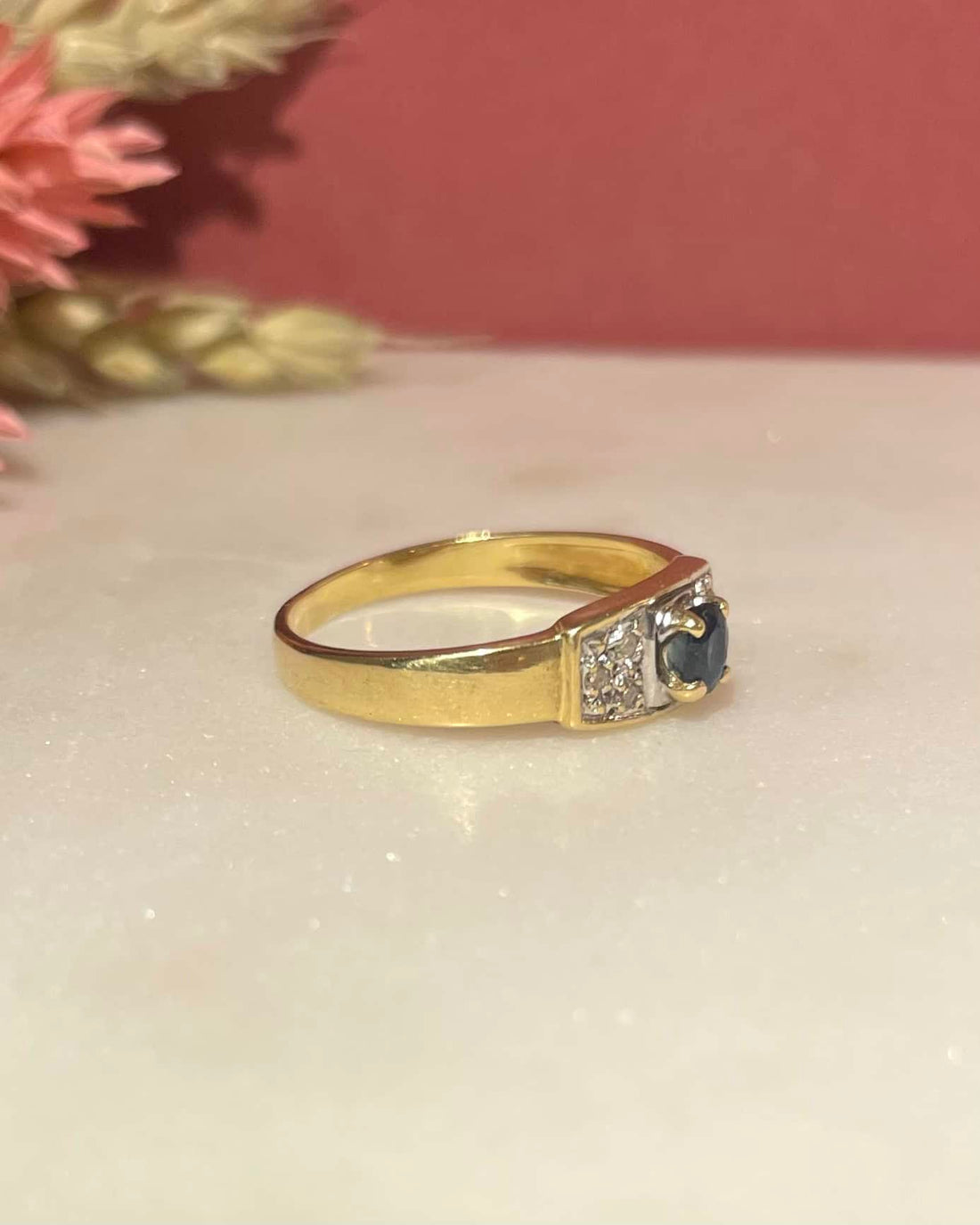 Bague jonc Saphir & Diamants "Louna" - Elliade Paris