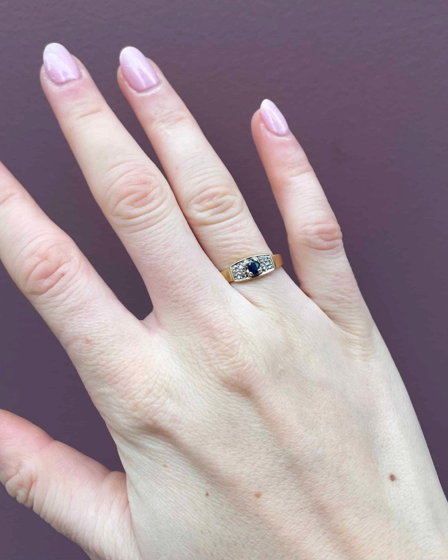 Bague jonc Saphir &amp; Diamants &quot;Louna&quot; - Elliade Paris