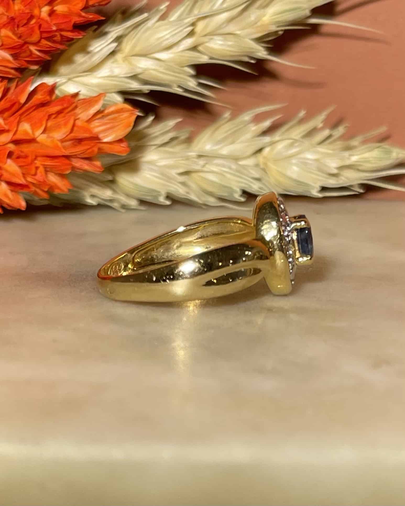 Bague jonc Saphir &amp; Diamants "Niamé" - Elliade Paris