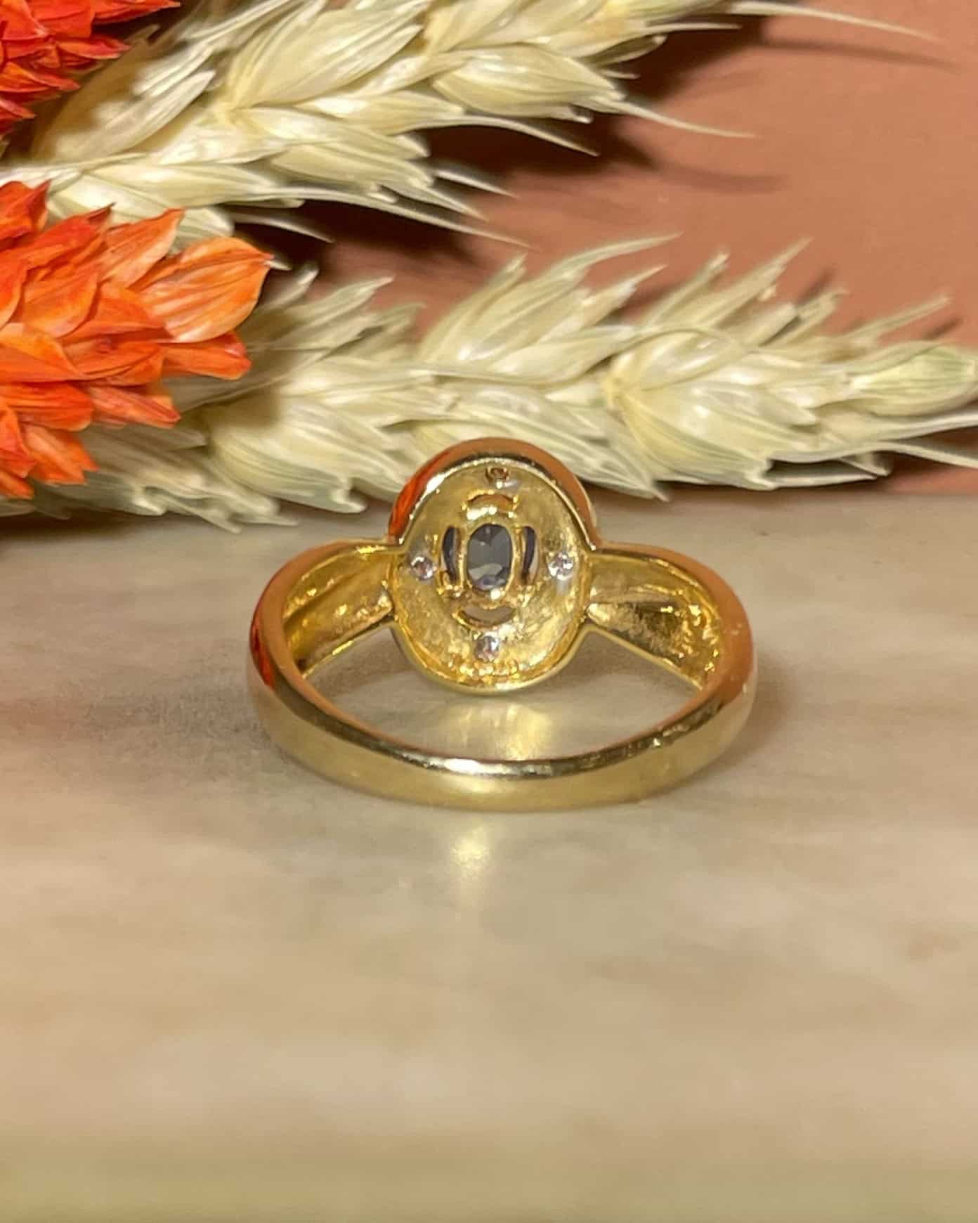 Bague jonc Saphir &amp; Diamants "Niamé" - Elliade Paris