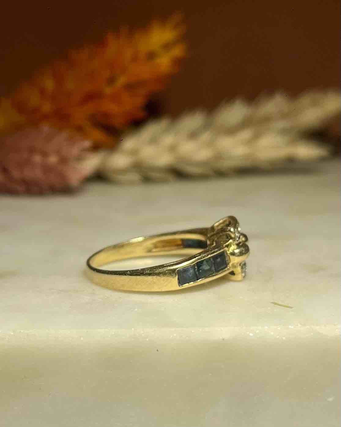 Bague jonc saphir &amp; diamants "Noémie" - Elliade Paris
