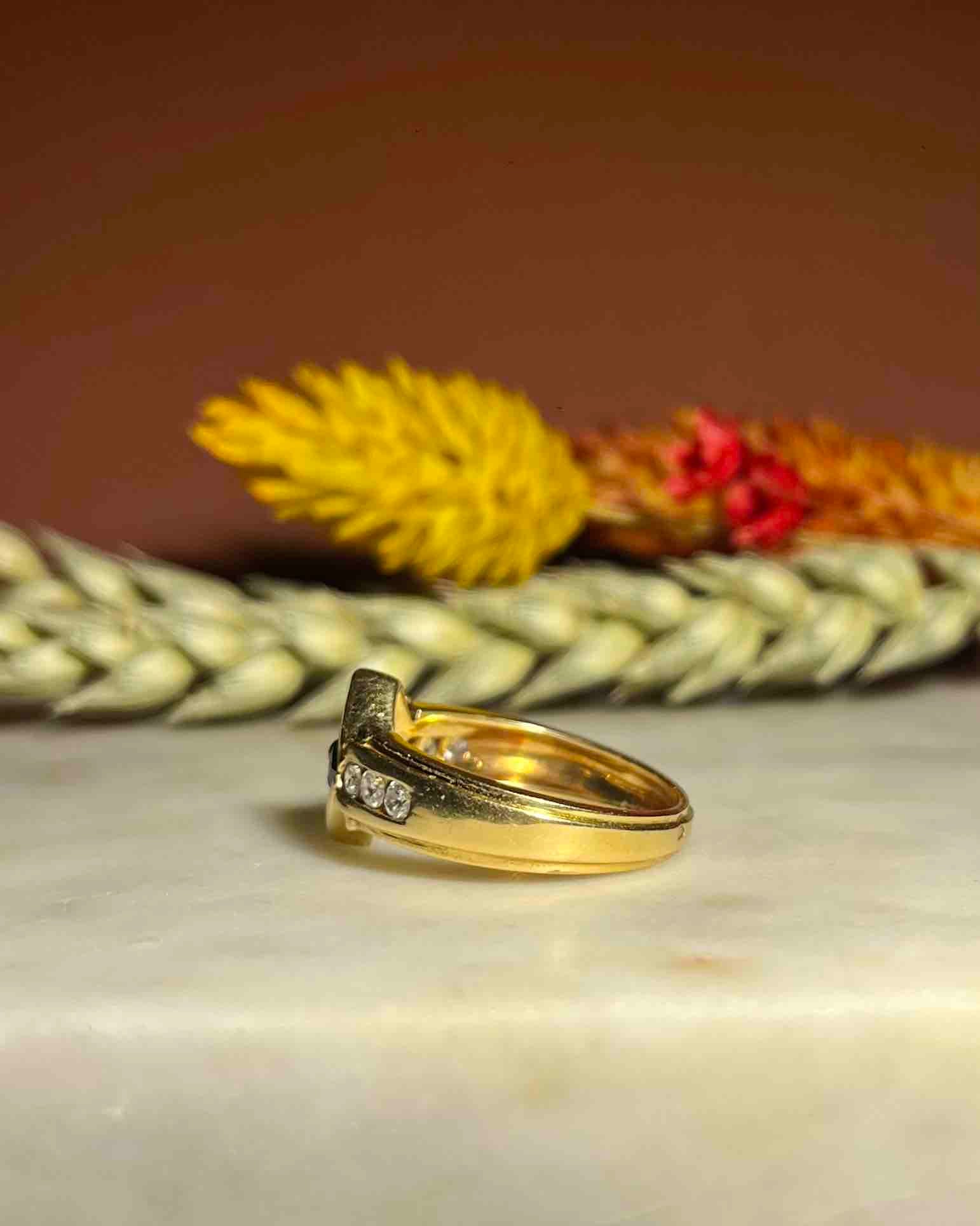 Bague jonc saphir &amp; diamants "Paula" - Elliade Paris