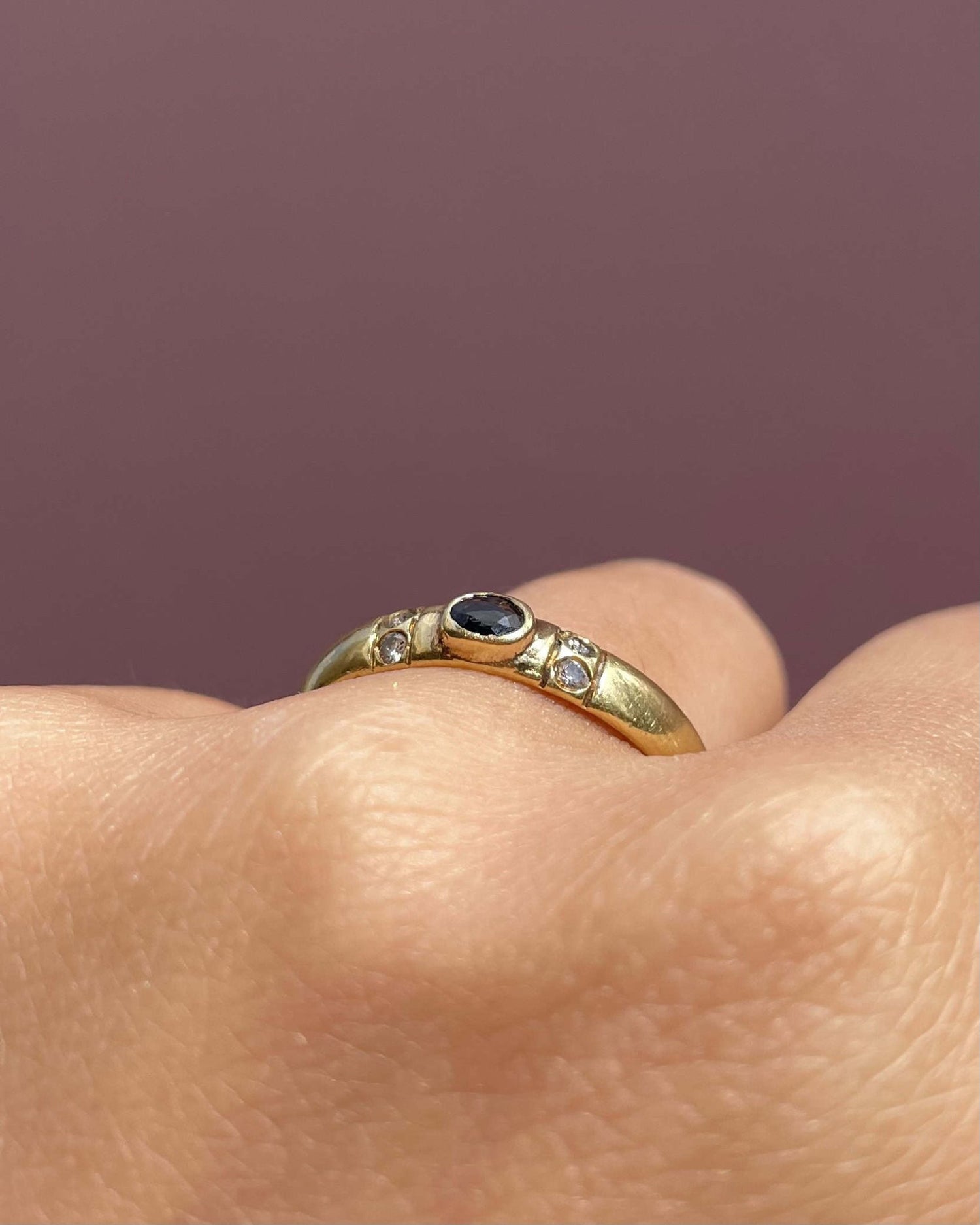 Bague Jonc Saphir &amp; Diamants &quot;Stella&quot; - Elliade Paris