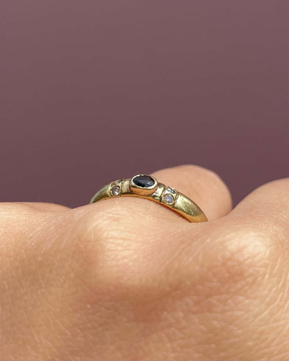 Bague Jonc Saphir &amp; Diamants &quot;Stella&quot; - Elliade Paris