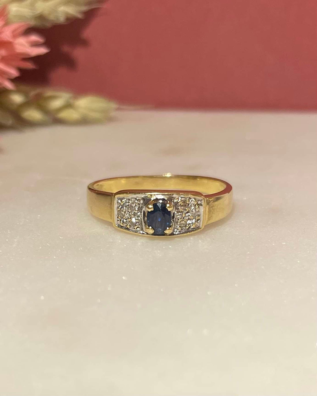 Bague jonc Saphir & Diamants "Louna"