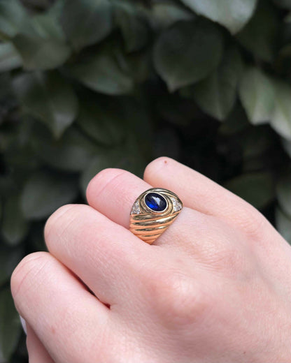 Bague Jonc Saphir 1.70 carat &amp; douze Diamants &quot;Mina&quot;