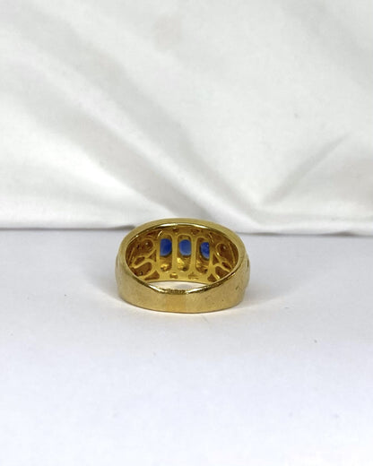 Bague Jonc saphirs 1.20 carat &amp; 34 Diamants &quot;Brune&quot; - Elliade Paris