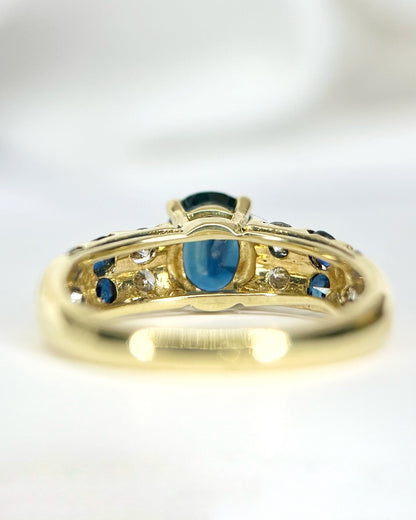 Bague Jonc Saphirs 1.43 carat &amp; Diamants 0.38 carat 4.47g "Coraline" - Elliade Paris