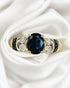 Bague Jonc Saphirs 1.43 carat & Diamants 0.38 carat 4.47g "Coraline" - Elliade Paris