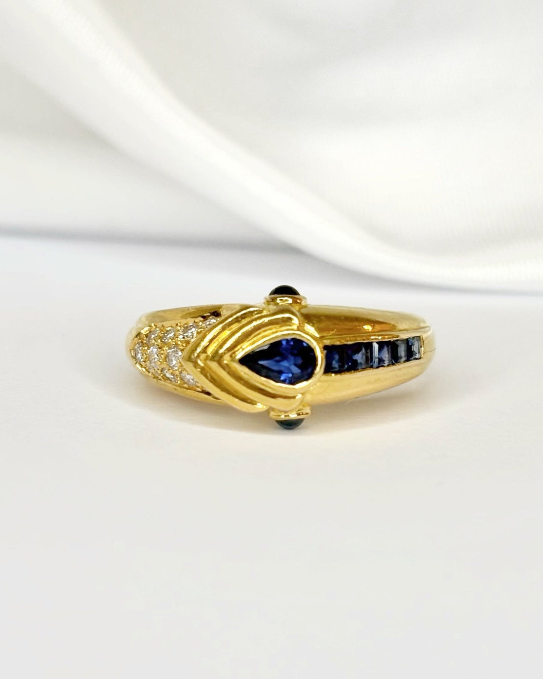 Bague Jonc Saphirs &amp; Diamants "Gloria" - Elliade Paris