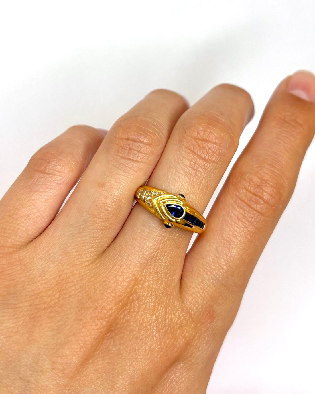 Bague Jonc Saphirs &amp; Diamants "Gloria" - Elliade Paris