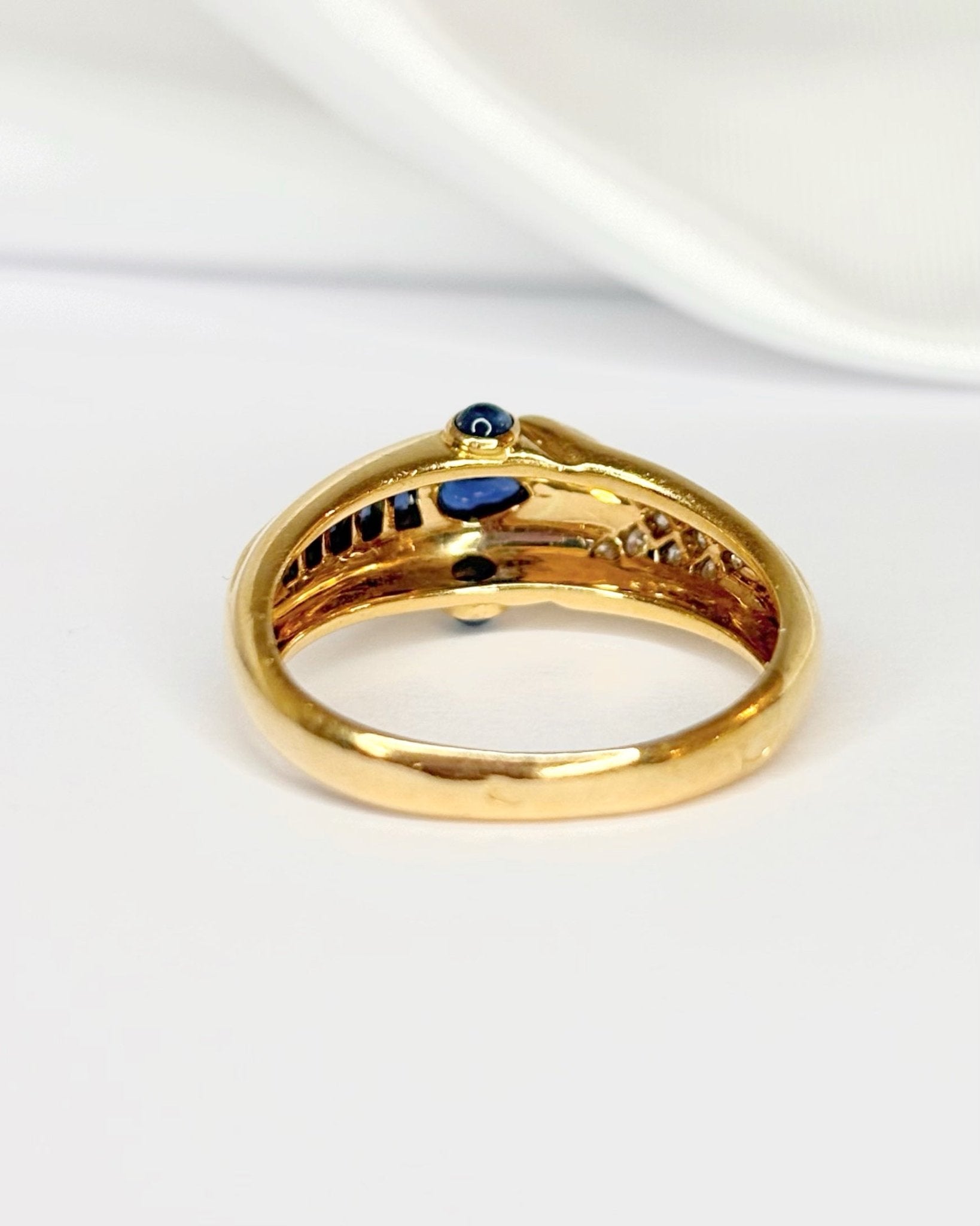 Bague Jonc Saphirs &amp; Diamants "Gloria" - Elliade Paris