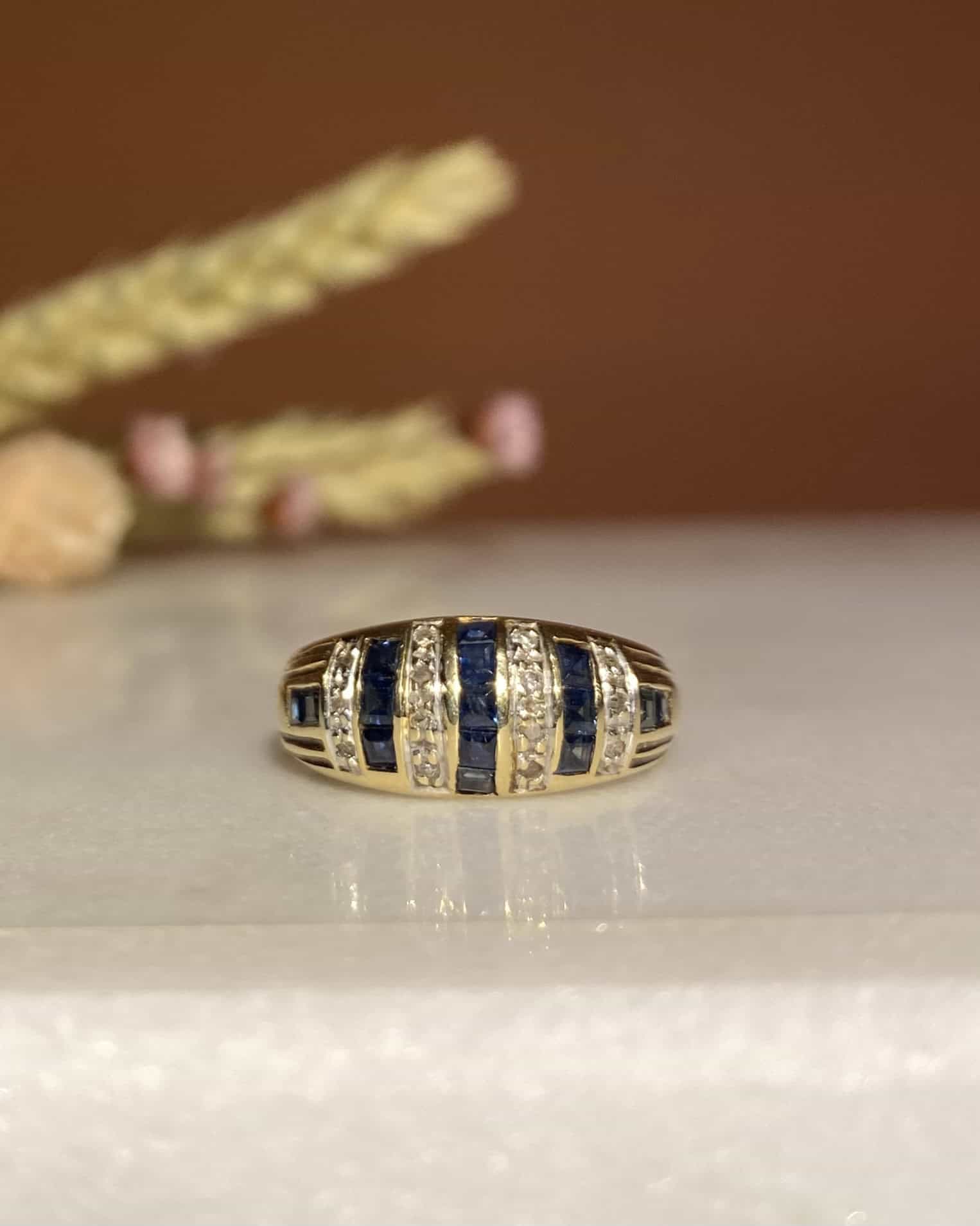 Bague Jonc Saphirs &amp; diamants &quot;Klaudia&quot; - Elliade Paris