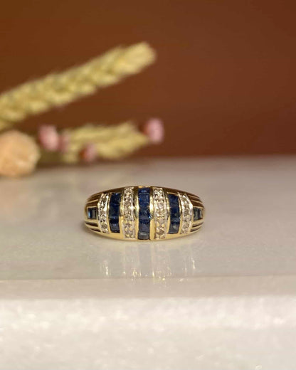 Bague Jonc Saphirs &amp; diamants &quot;Klaudia&quot; - Elliade Paris