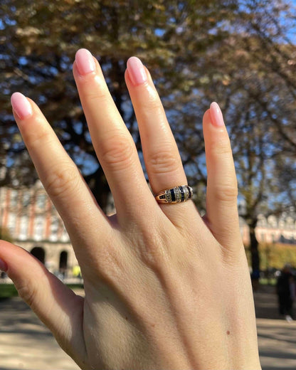Bague Jonc Saphirs &amp; diamants &quot;Klaudia&quot; - Elliade Paris