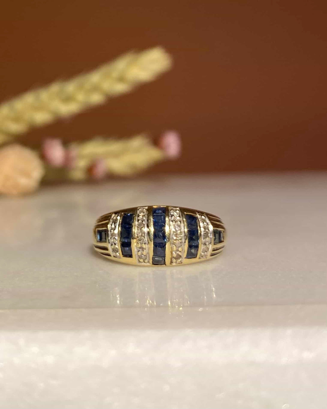 Bague Jonc Saphirs &amp; diamants &quot;Klaudia&quot; - Elliade Paris