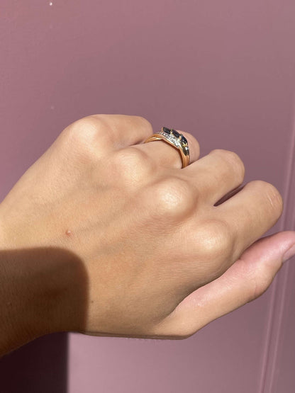 Bague Jonc Saphirs &amp; Diamants &quot;Sania&quot; - Elliade Paris