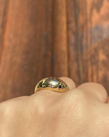 Bague Jonc Saphirs, Émeraudes, Rubis &amp; Diamants &quot;Tamana&quot; - Elliade Paris