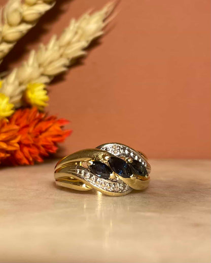 Bague Jonc Saphirs &amp; Diamants &quot;Sania&quot;