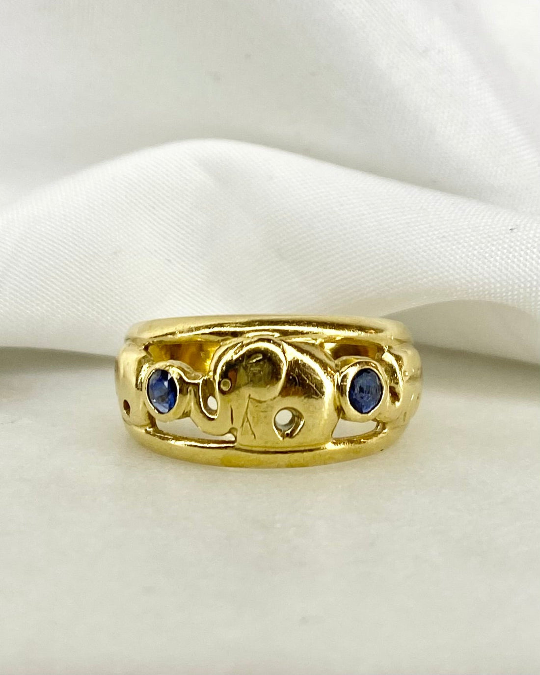 Bague Jonc Saphirs or 5,11 g &quot;Ophélie&quot; - Elliade Paris