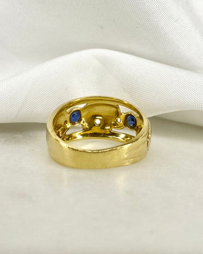 Bague Jonc Saphirs or 5,11 g &quot;Ophélie&quot; - Elliade Paris