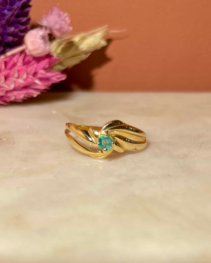 Anillo Tourbillon Solitario Esmeralda &quot;Eviana&quot;