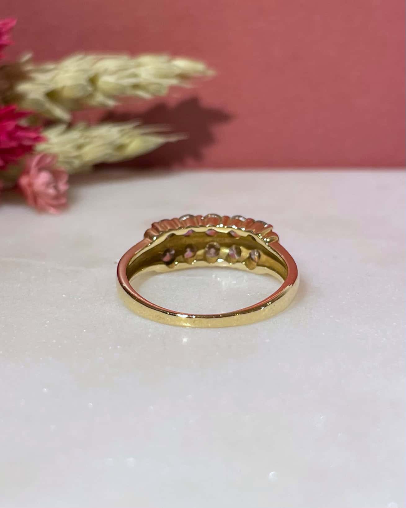 Bague Vintage Rivière Diamants 0.90 carat &quot;Alina&quot;