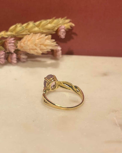 Bague Jonc Solitaire Améthyste 1 carat &quot;Ella&quot; - Elliade Paris