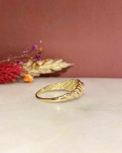 Bague Jonc Solitaire Péridot 0.40 carat &quot;Cassiopée&quot; - Elliade Paris