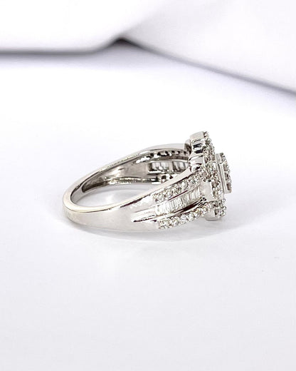 Bague Jonc Style Art Déco 81 Diamants 0.89 carat "Rebecca" - Elliade Paris