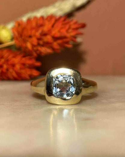 Bague Jonc Topaze 1 Carat &quot;Constance&quot; - Elliade Paris