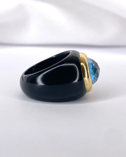 Bague Jonc Topaze 5.50 carats &amp; Résine "Carolina" - Elliade Paris