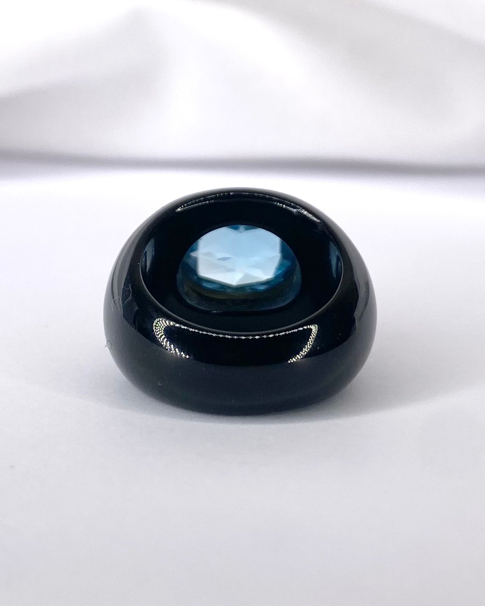 Bague Jonc Topaze 5.50 carats &amp; Résine "Carolina" - Elliade Paris