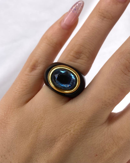 Bague Jonc Topaze 5.50 carats &amp; Résine "Carolina" - Elliade Paris