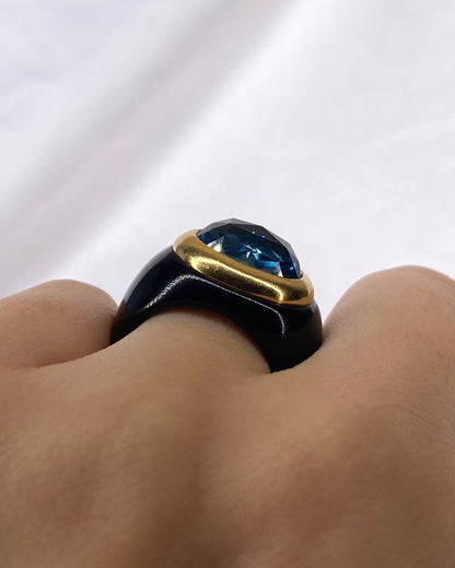 Bague Jonc Topaze 5.50 carats &amp; Résine "Carolina" - Elliade Paris