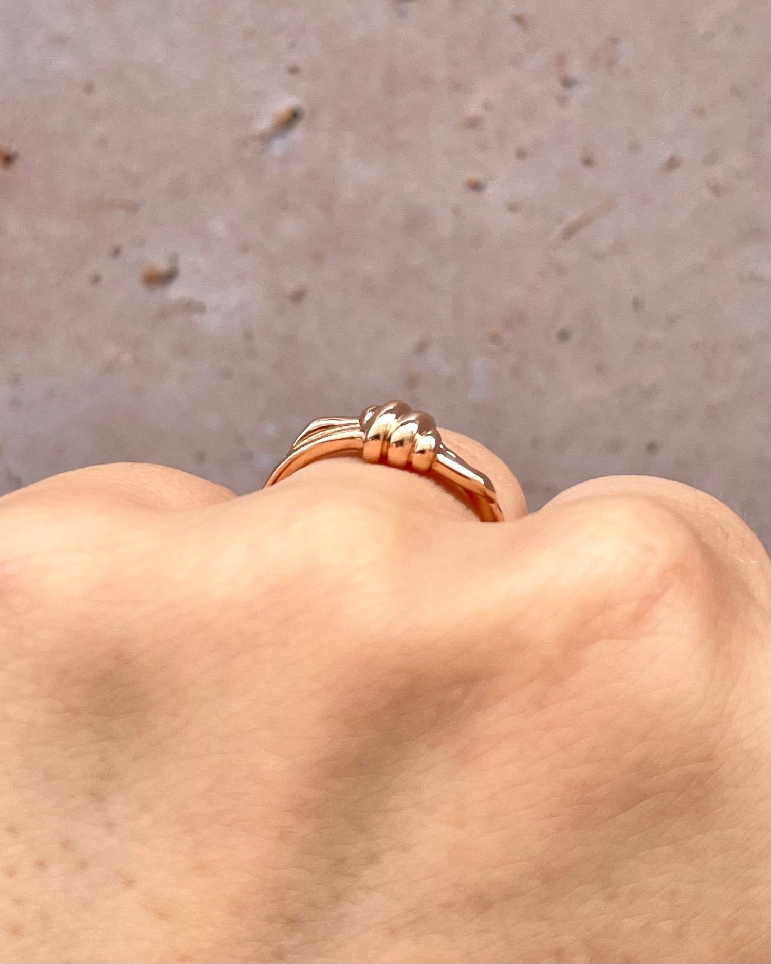 Bague Jonc Torsadée Or Rose "Lola" - Elliade Paris