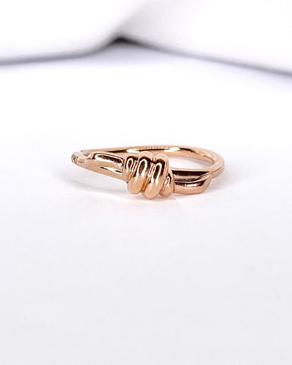 Bague Jonc Torsadée Or Rose "Lola" - Elliade Paris