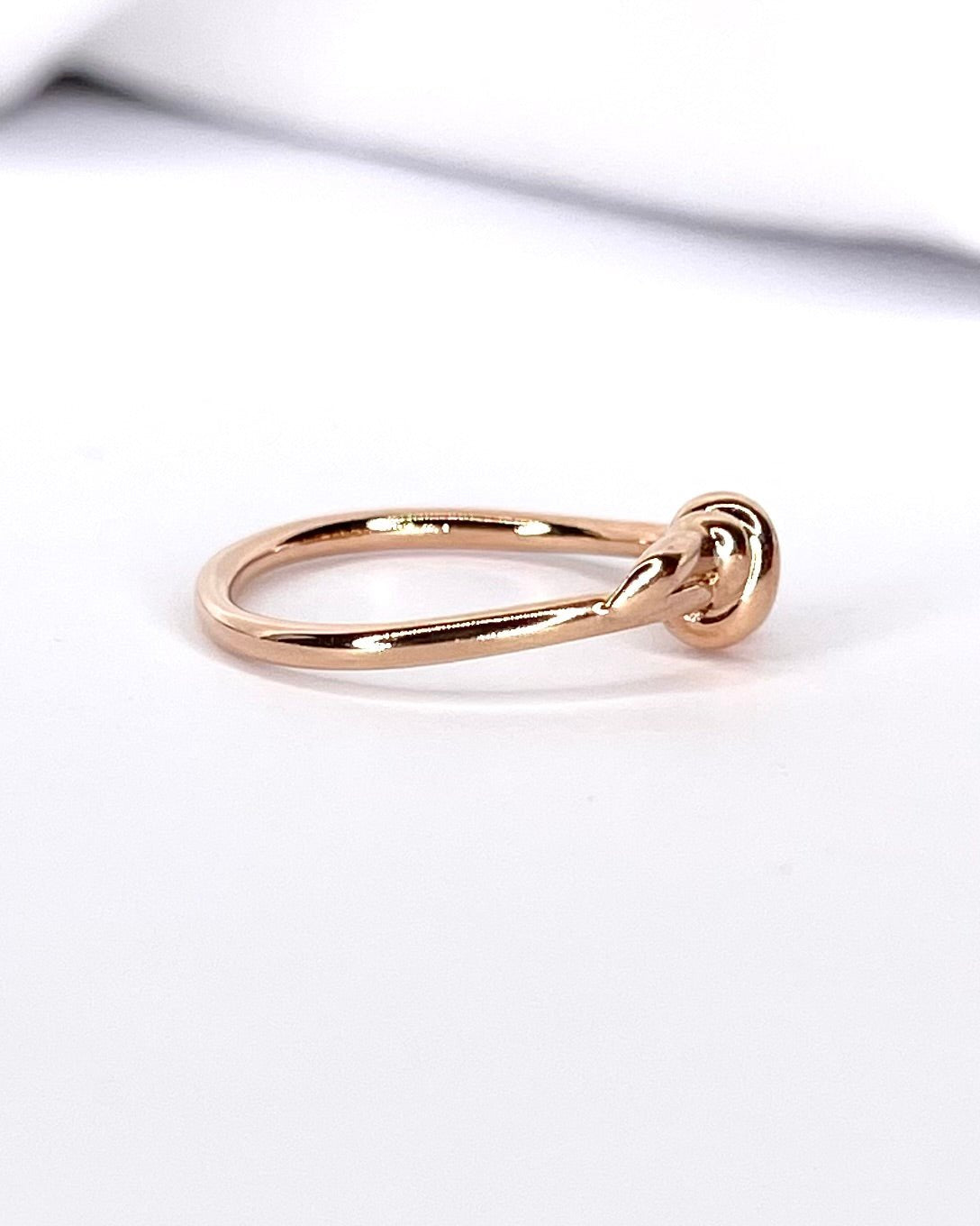 Bague Jonc Torsadée Or Rose "Lola" - Elliade Paris