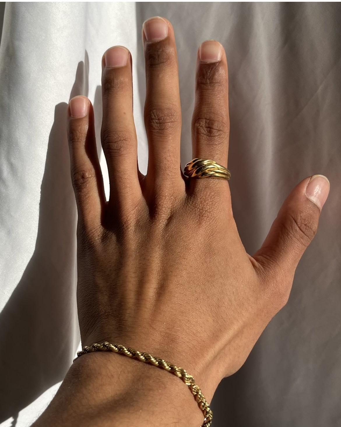 Bague jonc torsadée vintage "Ariel" - Elliade Paris
