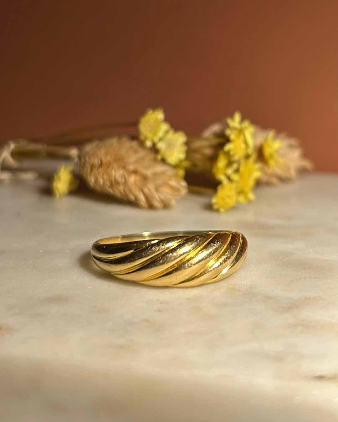 Bague Jonc torsadée vintage &quot;Emeline&quot;